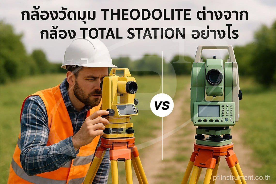 กล้องวัดมุมดิจิตอล Theodolite ต่างจากกล้อง Total Station อย่างไร?