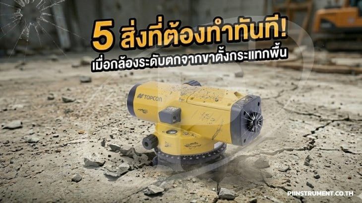 5 สิ่งที่ต้องทำทันทีเมื่อกล้องระดับตกจากขาตั้งกระแทกพื้น