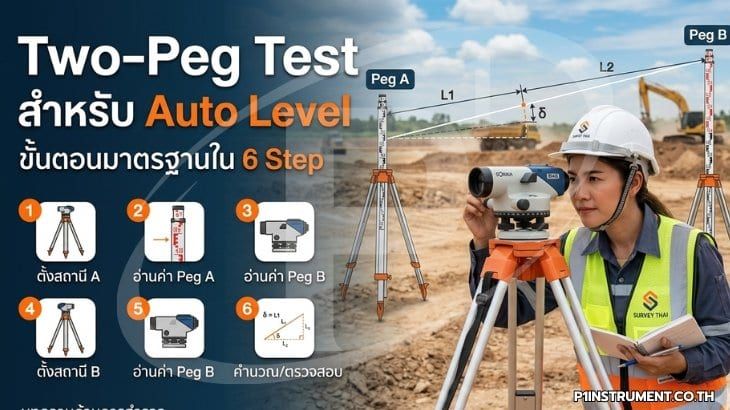 Two-Peg Test สำหรับ Auto Level: ขั้นตอนมาตรฐานใน 6 Step