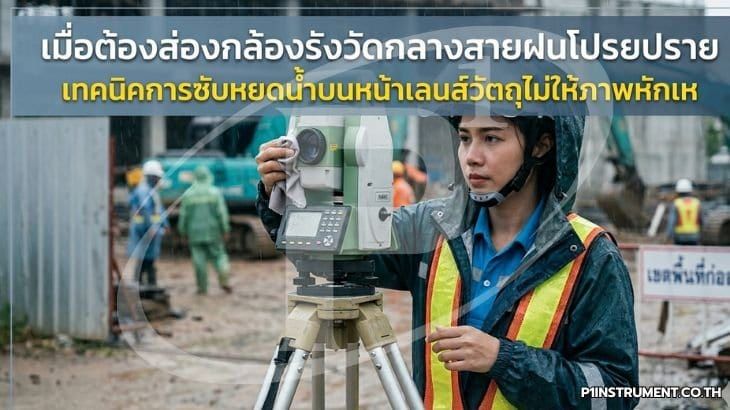 เทคนิคการจัดการหยดน้ำบนหน้าเลนส์กล้องสำรวจ ไม่ให้ภาพหักเห