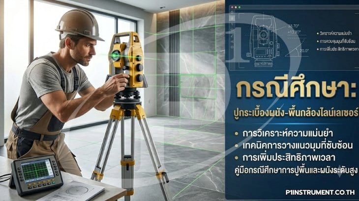 กรณีศึกษา: ปูกระเบื้องผนัง-พื้นด้วยกล้องไลน์เลเซอร์