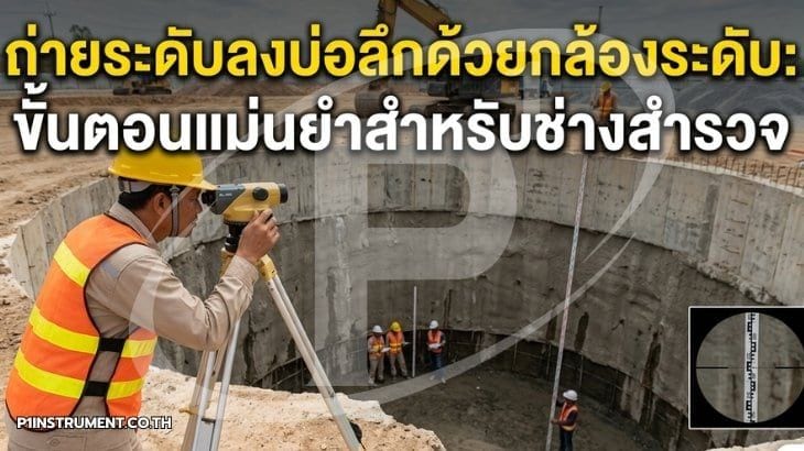 ถ่ายระดับลงบ่อลึกด้วยกล้องระดับ: ขั้นตอนแม่นยำสำหรับช่างสำรวจ