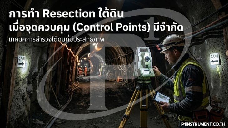 การทำ Resection ใต้ดิน เมื่อจุดควบคุม (Control Points) มีจำกัด