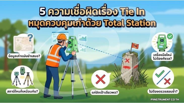 5 ความเชื่อผิดเรื่อง Tie In หมุดควบคุมเก่าด้วย Total Station