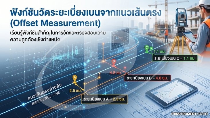 ฟังก์ชันวัดระยะเบี่ยงเบนจากแนวเส้นตรง (Offset Measurement)