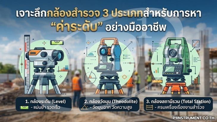 เจาะลึกกล้องสำรวจ 3 ประเภทสำหรับการหา "ค่าระดับ"