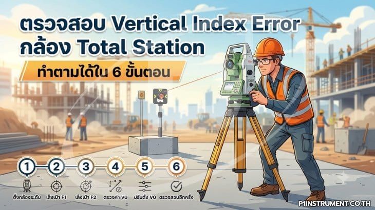 ตรวจสอบ Vertical Index Error กล้อง Total Station ทำตามได้ใน 6 ขั้นตอน