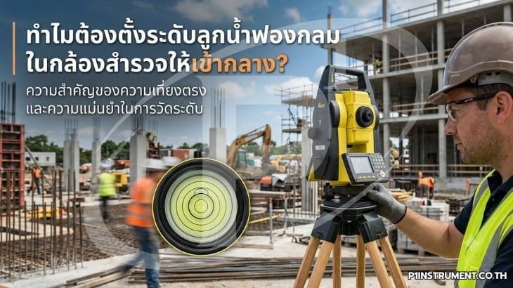 ทำไมต้องตั้งระดับลูกน้ำฟองกลมในกล้องสำรวจให้เข้ากลาง?