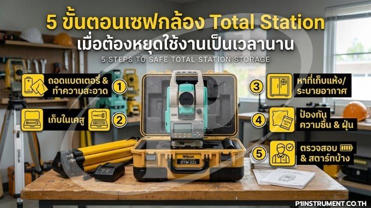 5 ขั้นตอนเซฟกล้อง Total Station เมื่อต้องหยุดใช้งานเป็นเวลานาน