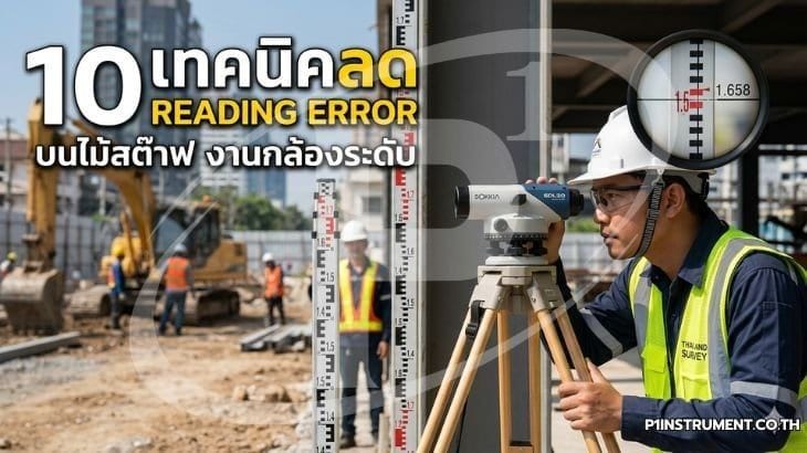 10 เทคนิคลด Reading Error บนไม้สต๊าฟ งานกล้องระดับ