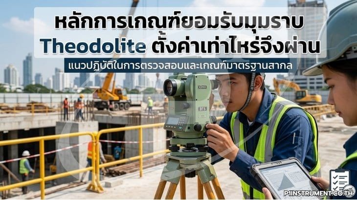 หลักการเกณฑ์ยอมรับมุมราบ Theodolite ตั้งค่าเท่าไหร่จึงผ่าน