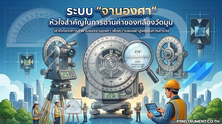 ระบบ "จานองศา"  หัวใจสำคัญในการอ่านค่าของกล้องวัดมุม