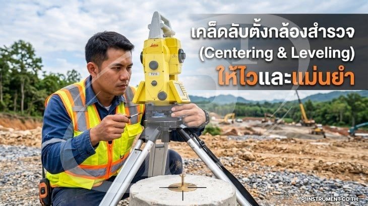 เคล็ดลับตั้งกล้องสำรวจ (Centering & Leveling) ให้ไวและแม่นยำ