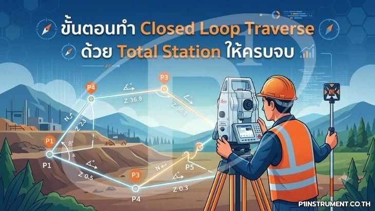 ขั้นตอนทำ Closed Loop Traverse ด้วย Total Station ให้ครบจบ