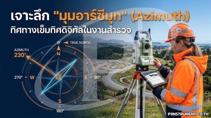 เจาะลึก "มุมอาร์ซีมุท" (Azimuth): ทิศทางเข็มทิศดิจิทัลในงานสำรวจ