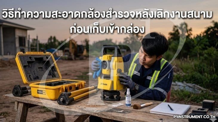วิธีทำความสะอาดกล้องสำรวจหลังเลิกงานสนาม ก่อนเก็บเข้ากล่อง