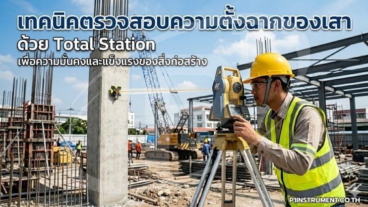 10 เทคนิคตรวจสอบความตั้งฉากของเสาด้วย Total Station