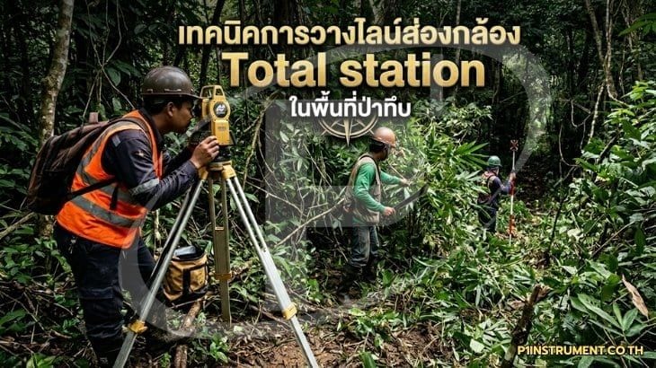 การวางไลน์ส่องกล้องสำรวจด้วย Total Station